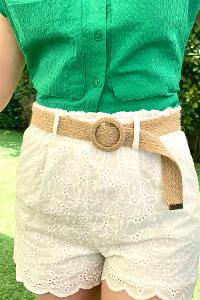 Ecru Pool Neck Combed Fabric Unprinted Dresess