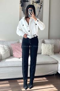 Black Gabardin High Waist Comfortable Pants