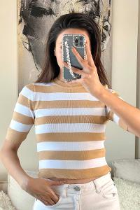 Brown With Milk Medium Crew Neck Long Arm Without Accessories Knitwear Unprinted Blouse