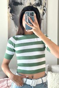 Green Medium Crew Neck Long Arm Without Accessories Knitwear Unprinted Blouse