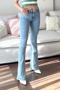 Ice Blue Denim High Waist Denim Pants