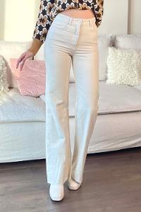 Beige Denim High Waist Denim Pants