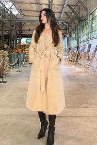 Anatolian Black Long Arm Without Accessories Cotton Fabric Trench Coat