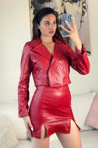 Claret Red Shirt Collar Long Arm Without Accessories Cotton Elastic Trousers Comfortable Suit