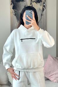 Ecru Shirt Collar Long Arm Without Accessories Cotton Elastic Trousers Comfortable Suit