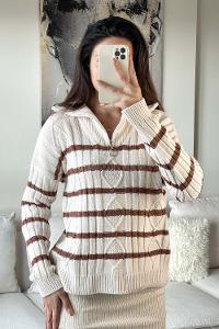 Cream Medium Crew Neck Long Arm Jumper