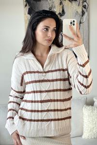 Cream Medium Crew Neck Long Arm Jumper