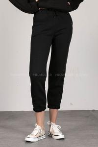 Black Regular Trousers High Waist Regular Cut Bottom Tracksuit