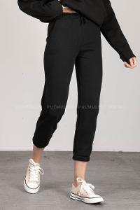 Black Regular Trousers High Waist Regular Cut Bottom Tracksuit