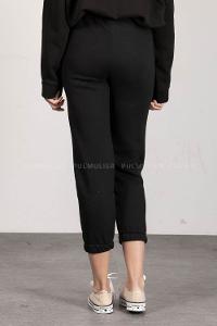 Black Regular Trousers High Waist Regular Cut Bottom Tracksuit