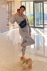 Gray Shirt Collar Long Arm Without Accessories Cotton Elastic Trousers Comfortable Suit