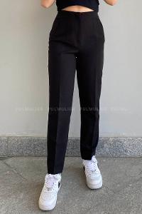 Black Cotton High Waist Comfortable Pants