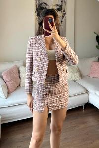 Tile Scoop Neck Long Arm Without Accessories Cotton Comfortable Suit