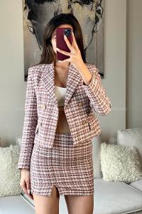 Tile Scoop Neck Long Arm Without Accessories Cotton Comfortable Suit