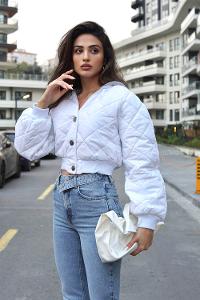 Ecru Shirt Collar Long Arm Coat