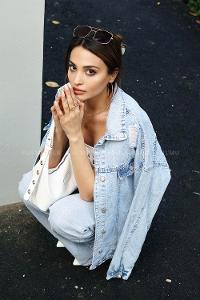 Ice Blue Shirt Collar Long Arm Denim Denim Jacket