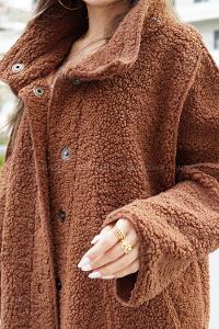 Brown Shirt Collar Long Arm Coat