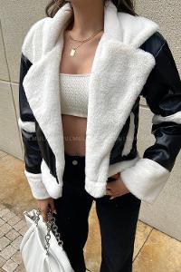 Black Shirt Collar Long Arm Coat