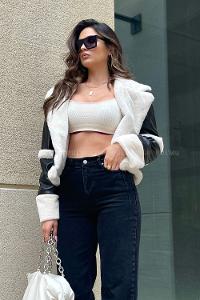 Black Shirt Collar Long Arm Coat