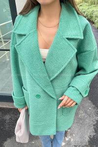 Grassgreen Shirt Collar Long Arm Coat