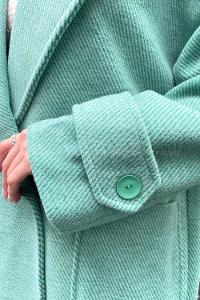 Grassgreen Shirt Collar Long Arm Coat