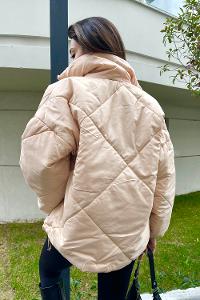 Beige Shirt Collar Long Arm Coat