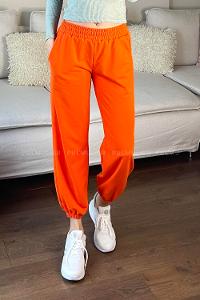 Orange Elastic Trousers Elastic Waist Regular Cut Bottom Tracksuit