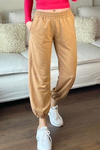 Brown With Milk Elastic Trousers Elastic Waist Regular Cut Bottom Tracksuit