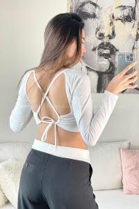 White Normal Neck Short Arm Cotton Fabric Crop