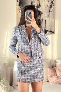 Indigo Scoop Neck Long Arm Without Accessories Cotton Comfortable Suit