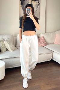 Black Crew Neck Long Arm Combed Fabric Body