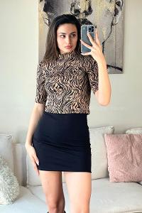 Soft Brown Crew Neck Long Arm Combed Fabric Body