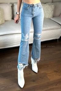 Light Blue Denim High Waist Denim Pants