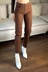 Brown Denim High Waist Denim Pants