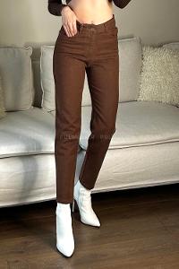 Brown Denim High Waist Denim Pants