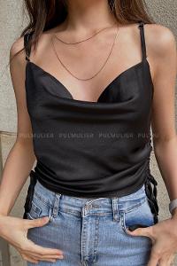 Black Normal Neck Zero Arm Knitwear Crop