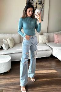 Plum Green Medium Crew Neck Long Arm Cotton Fabric Body
