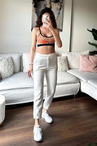 White Regular Trousers High Waist Regular Cut Bottom Tracksuit