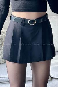 Black Denim Unprinted High Waist Sort