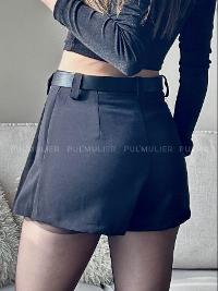 Black Denim Unprinted High Waist Sort