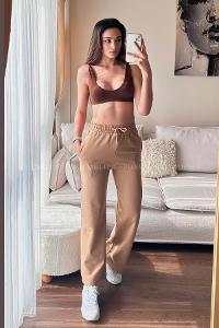 Brown With Milk Regular Trousers High Waist Regular Cut Bottom Tracksuit