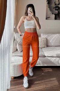 Orange Regular Trousers High Waist Regular Cut Bottom Tracksuit