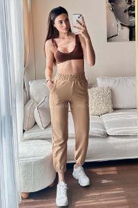 Brown With Milk Regular Trousers High Waist Regular Cut Bottom Tracksuit