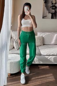 Green Regular Trousers High Waist Regular Cut Bottom Tracksuit