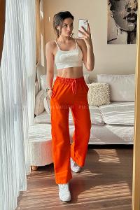 Orange Regular Trousers High Waist Regular Cut Bottom Tracksuit