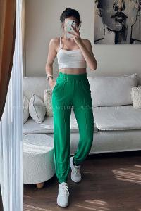 Green Regular Trousers High Waist Regular Cut Bottom Tracksuit