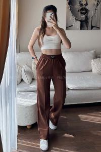 Bitter Brown Regular Trousers High Waist Regular Cut Bottom Tracksuit