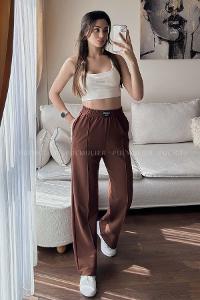 Bitter Brown Regular Trousers High Waist Regular Cut Bottom Tracksuit