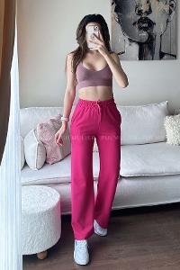 Fuchsia Regular Trousers High Waist Regular Cut Bottom Tracksuit