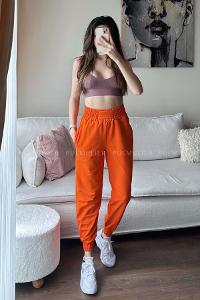 Orange Regular Trousers High Waist Regular Cut Bottom Tracksuit